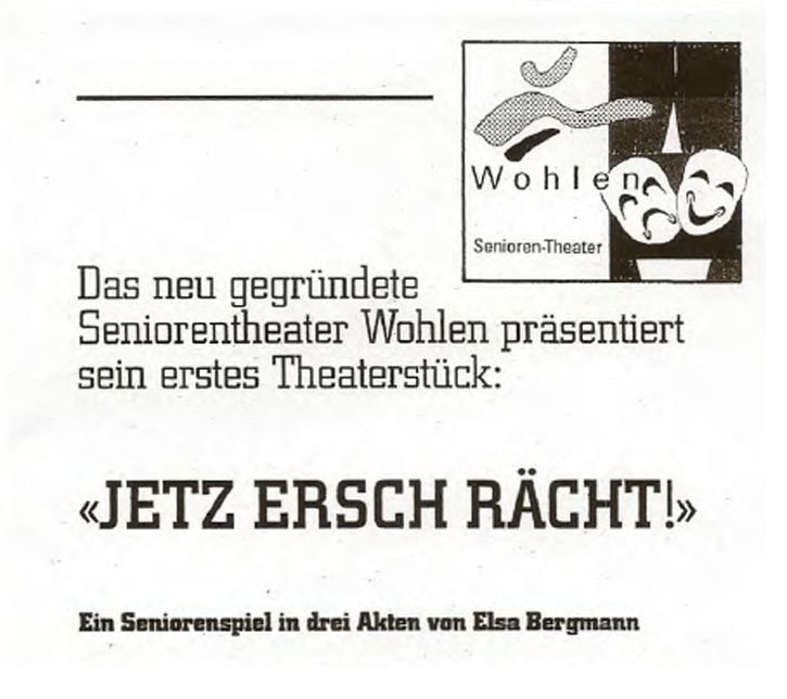 Artikelüberschrift „Chappele-Poscht“ zum Stück „Jetz ersch rächt“ Artikelüberschrift „Chappele-Poscht“ zum Stück „Jetz ersch rächt“
